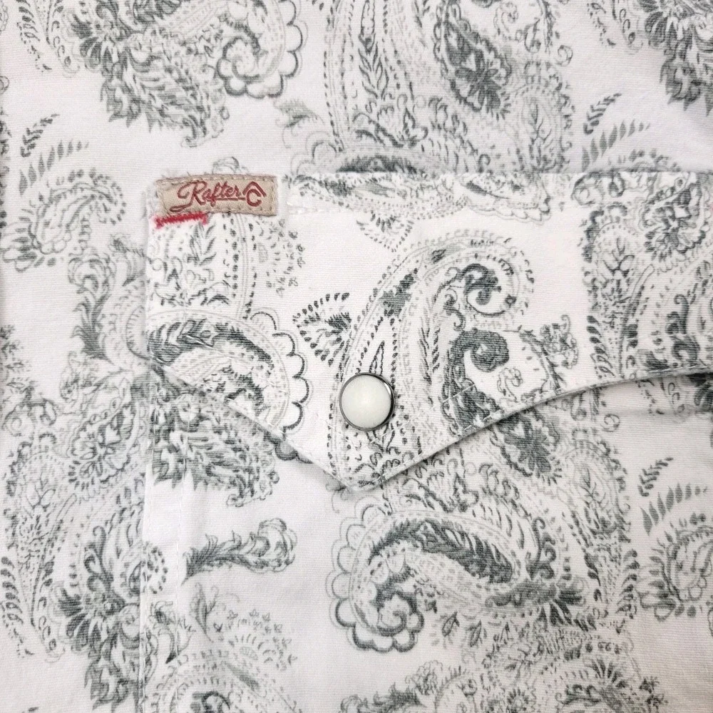 Rafter C Cowboy Collection Pro Flex 45 Pearl Snap Long Sleeve Paisley 2XLT Shirt - Picture 1 of 10